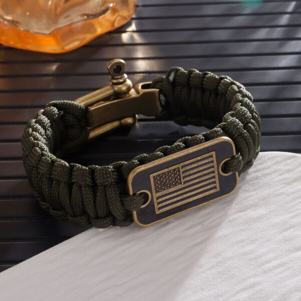 Outdoor Survival Paracord Bracelet – Unisex Adjustable Emergency Bracelet with Zinc Alloy Clasp & Artificial Leather - Image 3