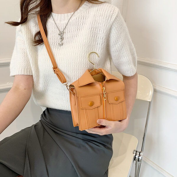 Structured Street Crossbody Bag – PU Leather Small Square Shoulder Bag with Document Organizer | Summer Colors - Image 5