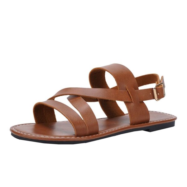 Plus Size Ankle-Strap Heels – Round Toe PU Women’s Shoes with Buckle Detail | European Style - Image 4