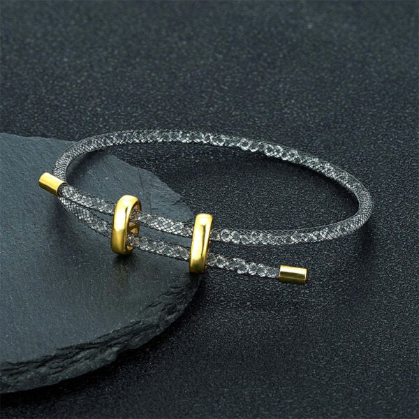 Rhinestone Mesh Star Bracelet – Sparkling Zircon Inlaid Copper Jewelry for Women & Men | Luxury Unisex Gift for Trade Shows - Image 6