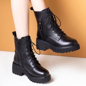 Women's Thick-Soled Winter Boots – Fluffy Snow Boots with PU Upper & Warm Lining | Height-Boosting