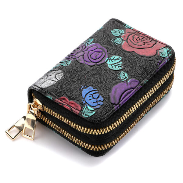 Women's Hand-Painted Floral Wallet – Anti-Theft PU Leather with 12+ Card Slots & Waterproof Design - Image 5