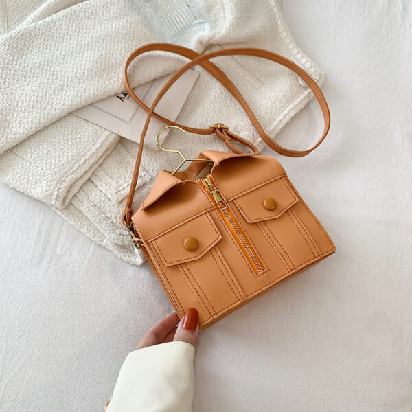 Structured Street Crossbody Bag – PU Leather Small Square Shoulder Bag with Document Organizer | Summer Colors - Image 8