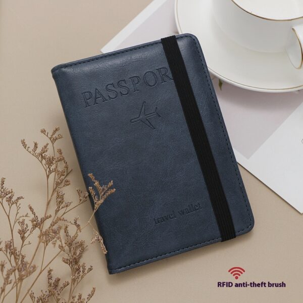 RFID-Blocking Passport Holder – Multi-Function Travel Wallet with SIM Card Storage & PU Leather - Image 8