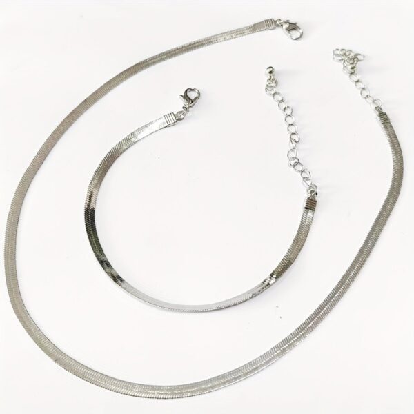 18K Gold Plated Snake Chain Jewelry Set – Adjustable Necklace, Bracelet & Anklet | Gift-Ready Layered Set - Image 3