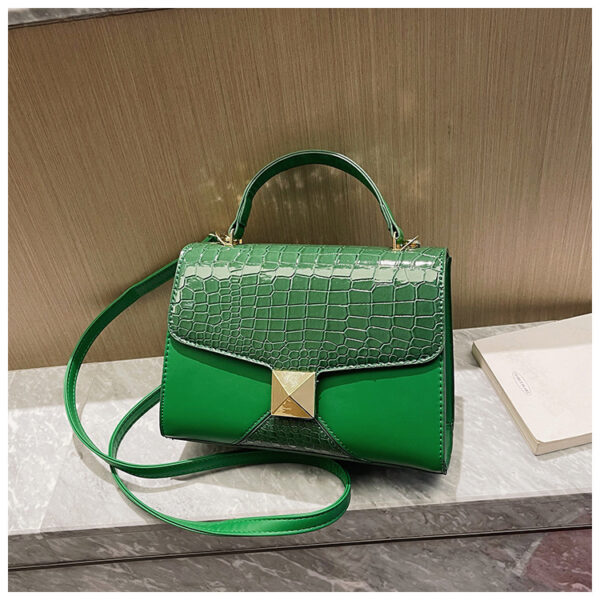 Stone Pattern & Crocodile Stitch Crossbody Bag – Women’s Medium-Soft PU Leather Shoulder Purse for Daily Use - Image 7