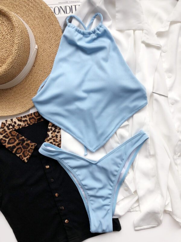 Women’s High Waist Sexy Bikini Set – Quick-Drying & High Elasticity Swimwear for Swimming & Fitness | Sky Blue | Sizes S-L - Image 3
