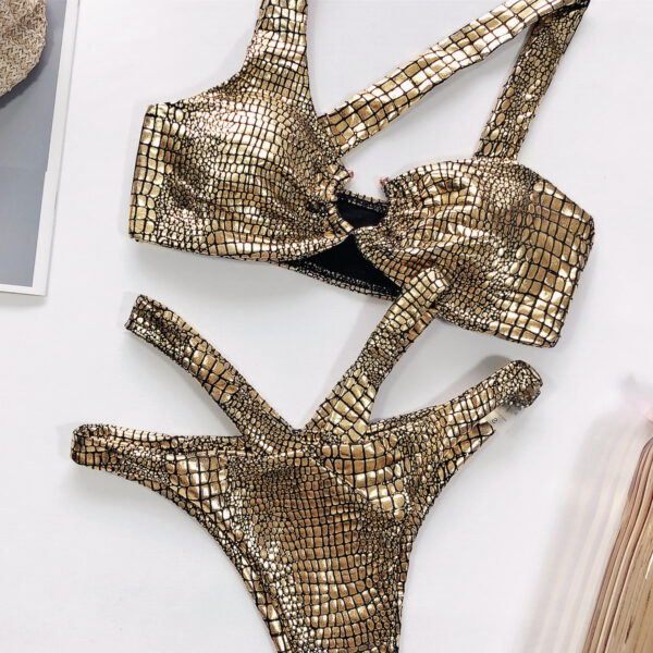 Snake Print Bikini – Sexy Bronzing One-Piece Swimsuit for Women | High-Stretch Polyester & Spandex - Image 6