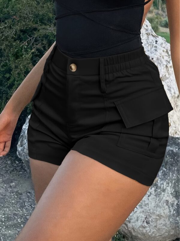 Women’s American Casual Short Shorts – Cotton Blend Multi-Pocket Tight Fit in Khaki, Red, Green, Black & Brown - Image 9