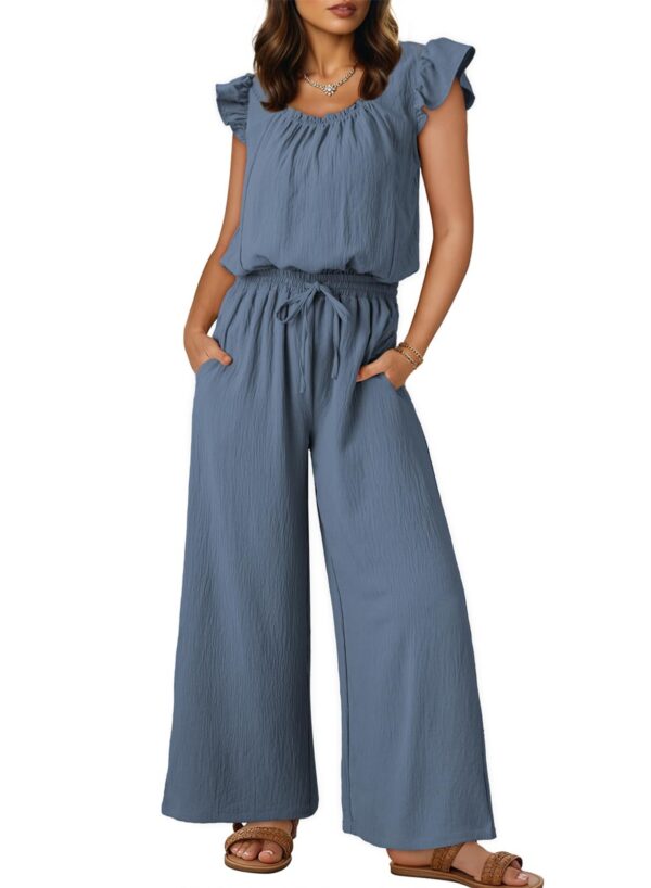 Square Collar Sleeveless Jumpsuit – Pleated Wide Leg Trousers with Adjustable Belt for Elegant Commute | Ice Silk Fabric & Sizes S-2XL - Image 10