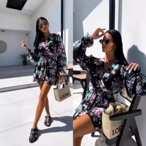 Bold Ink Print Jumpsuit – Long Sleeve Zebra & Solid Color Romper | Sizes S-XL