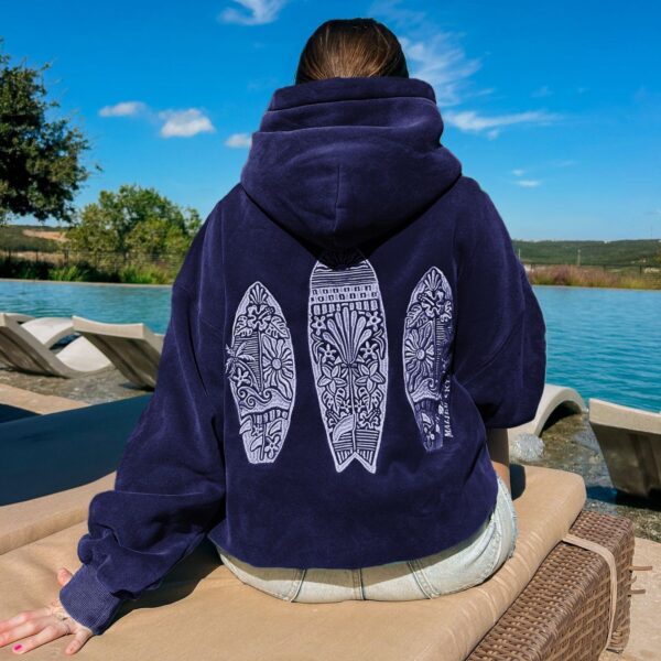 Floral Letter Print Hoodie – Fleece-Lined Drop Shoulder Sweatshirt for Sports & Casual Wear - Image 10