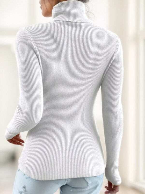 Minimalist Long Sleeve Knit Sweater – Lightweight Polyester Pullover for Everyday Comfort | Regular Fit - Image 2