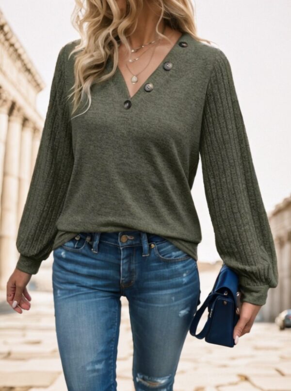 Women’s Solid Color Long Sleeve T-Shirt – Basic Top for Everyday Comfort | Regular Fit