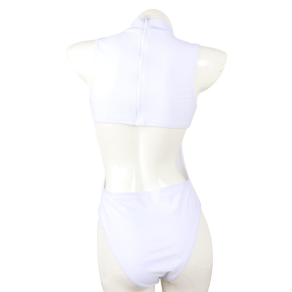 Women’s Zipper Front One-Piece Swimsuit – High-Cut Nylon Swimwear with Cotton Lining | Sizes S-XL - Image 5