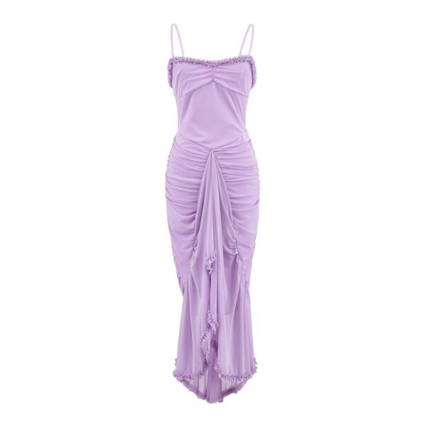 Women’s Asymmetric Slim-Fit Suspender Skirt – Mid-Length Bodycon for Socialite Style | Sky Blue, Purple - Image 5