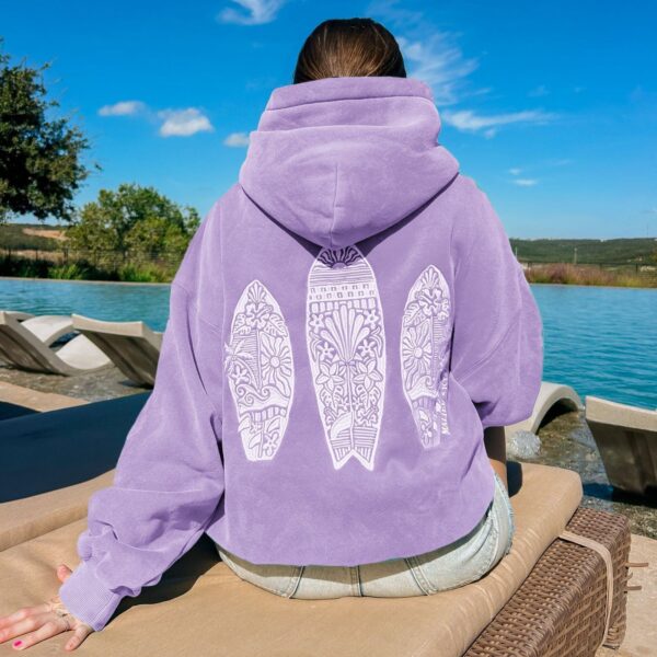 Floral Letter Print Hoodie – Fleece-Lined Drop Shoulder Sweatshirt for Sports & Casual Wear