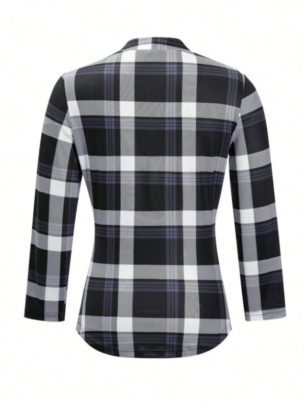 Women’s Criss Cross Tie Notch Neck T-Shirt – Semi-Sheer Polyester Top for Layering & Casual Wear - Image 5