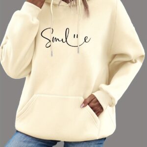 Women’s Smile Graphic Hoodie – Oversized Streetwear Pullover with Kangaroo Pocket | Ice Cream Colors