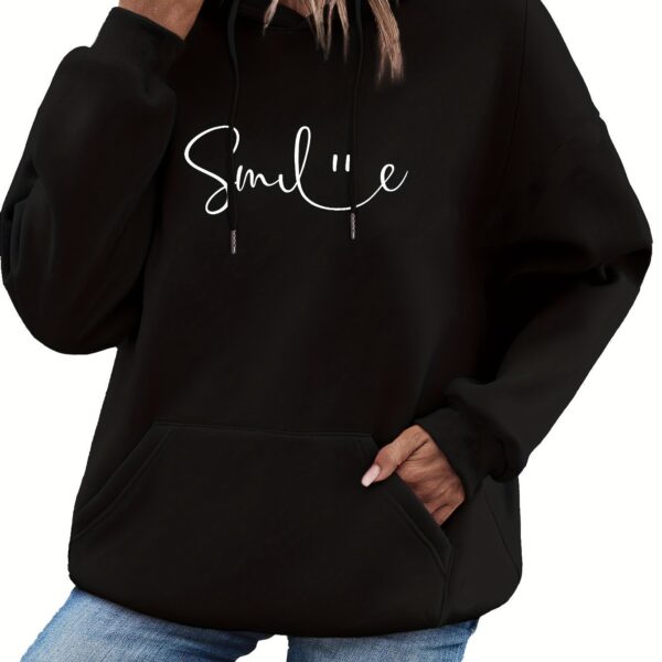Women’s Smile Graphic Hoodie – Oversized Streetwear Pullover with Kangaroo Pocket | Ice Cream Colors - Image 5