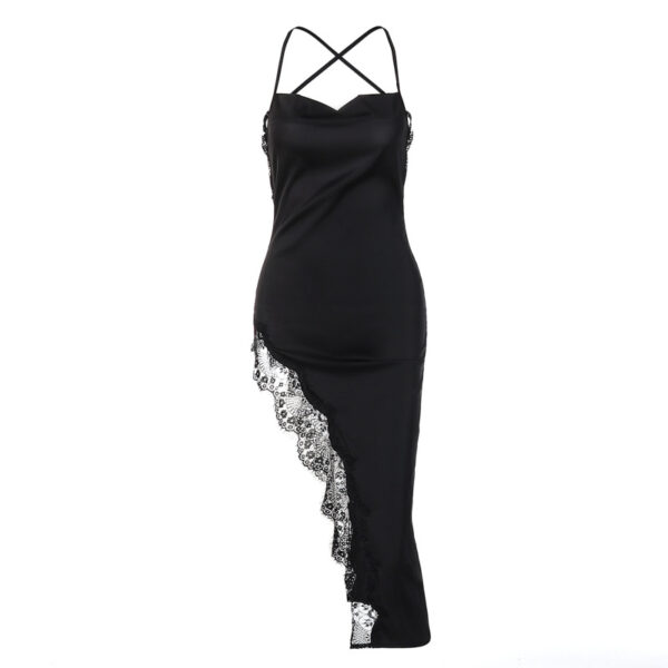 Women’s Backless Lace Sling Dress – Slim Fit Summer Dress with High Waist & Midi Skirt | White, Green, Black | Sizes S-L - Image 4