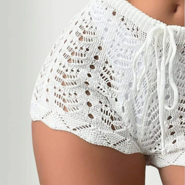 Women’s Modal High-Waist Hot Pants – Stretchy Beach Shorts for Vacations | White - Image 6