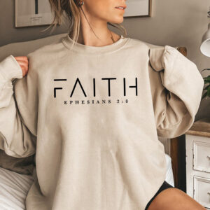 Trendy Faith Sweatshirt – Bible Verse Christian Pullover with Pocket | Unisex Japanese Korean Casual Style