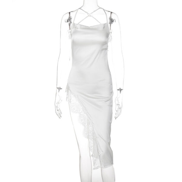 Women’s Backless Lace Sling Dress – Slim Fit Summer Dress with High Waist & Midi Skirt | White, Green, Black | Sizes S-L - Image 6