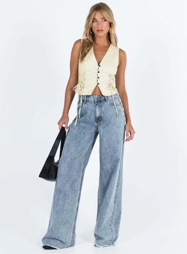 Women’s Distressed Loose Denim Pants – Japanese-Korean Casual Mid Waist Trousers | Light Blue & White - Image 7