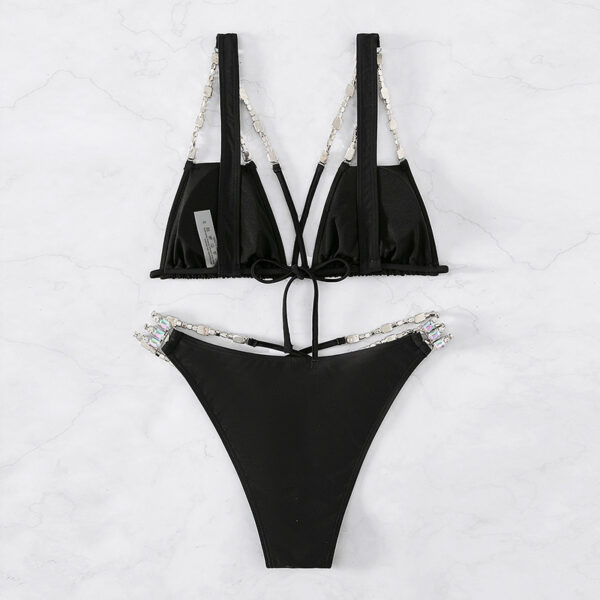Women’s High Waist Bikini Set – Sexy Backless Swimwear in Black | European & American Style | Nylon Summer Beachwear - Image 3