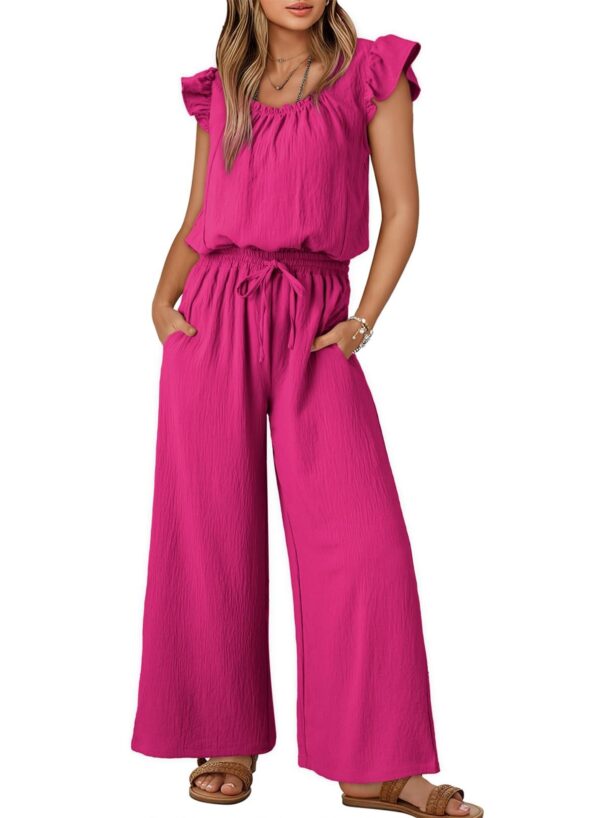 Square Collar Sleeveless Jumpsuit – Pleated Wide Leg Trousers with Adjustable Belt for Elegant Commute | Ice Silk Fabric & Sizes S-2XL - Image 8