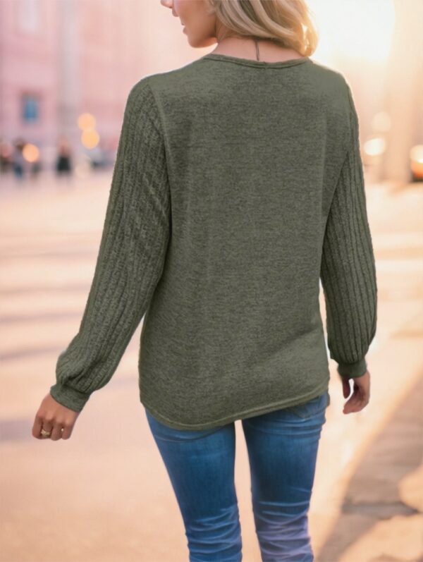 Women’s Solid Color Long Sleeve T-Shirt – Basic Top for Everyday Comfort | Regular Fit - Image 2