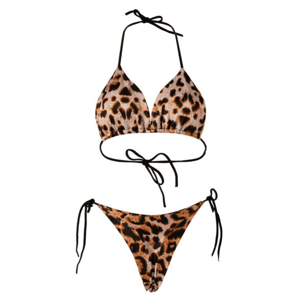 Women’s Lace-Up Bikini Set – T-Back Swimsuit with Chest Pads & Adjustable Ties | Milk Silk Fabric | Multiple Colors - Image 8