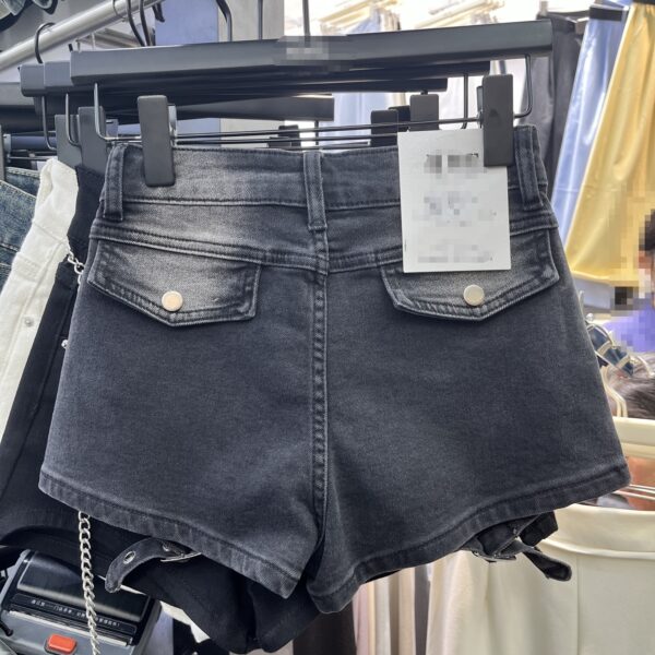 Sweet & Spicy Denim Hot Pants – Socialite-Inspired Stretch Shorts in Black & Blue - Image 5