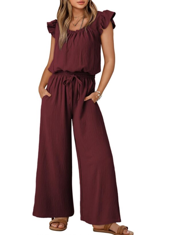 Square Collar Sleeveless Jumpsuit – Pleated Wide Leg Trousers with Adjustable Belt for Elegant Commute | Ice Silk Fabric & Sizes S-2XL - Image 7